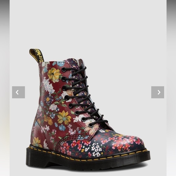 Dr. Martens 1460 Pascal Floral Clash Backhand Lace Up Combat Boots - Picture 11 of 11